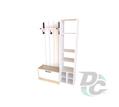 Entryway set AIDA White Alba Nymphea/Sonoma Oak