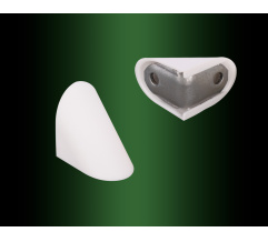 Single metal corner with plastic cap White DC NEW, 10 pcs