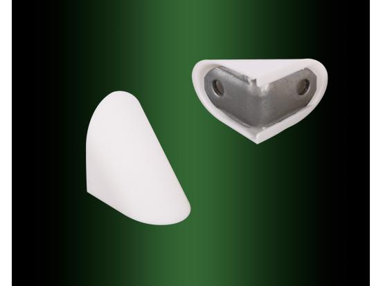 Single metal corner with plastic cap White DC NEW, 10 pcs