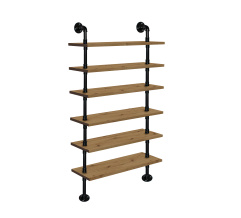 Decorative shelf with PiPe system, Makon-6, chipboard (DSP), 250×700 mm, Artisan Oak