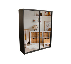 Sliding door wardrobe PRIME 2000х600х2400 Wenge Magic (2 doors, with mirror)