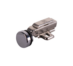 Overlay glass door hinge with gas spring Clip On for hole Chrome DC StandardLine