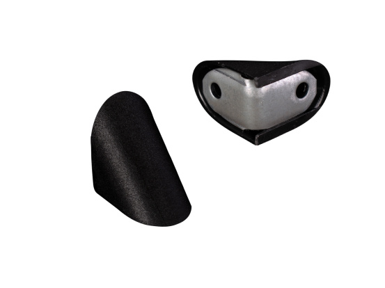 Single metal corner with plastic cap Black DC NEW, 10 pcs