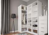 Cabinet without doors for Hinged-door wardrobe BIG 450*450 (shelves/drawers) White Alba Nymphea