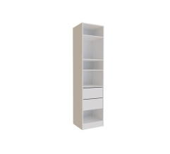 Cabinet without doors for Hinged-door wardrobe BIG 450*450 (shelves/drawers) White Alba Nymphea