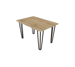 Coffee table ZAC 660*440*16 Taho Oak (white rod legs 4 pcs)