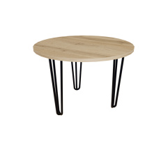 Coffee table ZAC R600*16 Taho Oak (black rod legs 3 pcs)