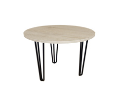 Coffee table ZAC R600*16 Sonoma Oak (black rod legs 3 pcs)