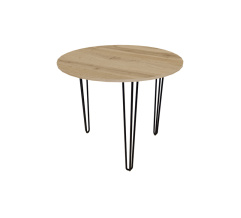 Kitchen table ZAC-2 R880*16 Taho Oak (black rod legs 3 pcs)