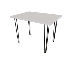 Kitchen table ZAC-2 1000*750*32 White Alba Nymphea (black rod legs 4 pcs)