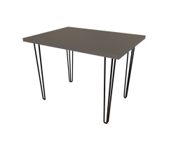 Kitchen table ZAC-2 1000*750*32 Grafit (black rod legs 4 pcs)