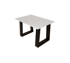 Coffee table ROD 660*440*16 White Alba Nymphea (black squared legs 2 pcs)