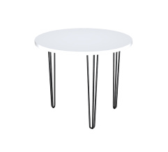 Kitchen table ZAC-2 R880*32 White Alba Nymphea (black tapered rod legs 3 pcs)