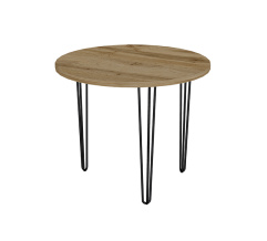 Kitchen table ZAC-2 R880*32 Taho Oak (black tapered rod legs 3 pcs)