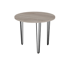 Kitchen table ZAC-2 R880*32 Sonoma Oak (black tapered rod legs 3 pcs)