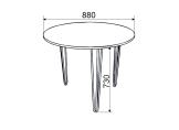 Kitchen table TOM R880*16 White Alba Nymphea (white rod legs 3 pcs)