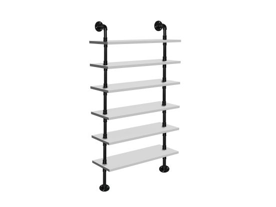 Decorative shelf with PiPe system, Makon-6, chipboard (DSP), 250×700 mm, Nymphaea Alba