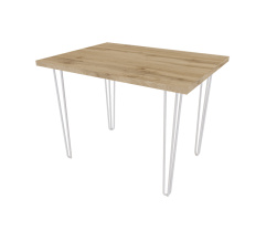 Kitchen table TOM 1000*750*32 Taho Oak (white rod legs 4 pcs)