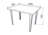 Kitchen table TOM 1000*750*32 Sonoma Oak (white rod legs 4 pcs)