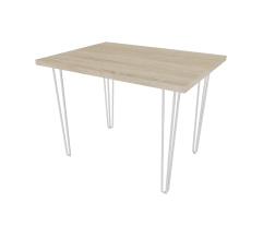 Kitchen table TOM 1000*750*32 Sonoma Oak (white rod legs 4 pcs)