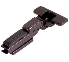 Half overlayt hinge with consealed mounting plate and 3D adjustment Clip On Graphite