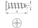 Chipboard screw 3x13mm, 1000pcs