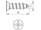 Chipboard screw 3x16mm, 1000pcs