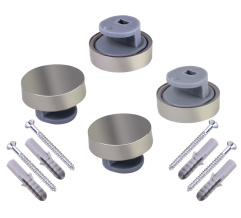 Big glass holder set 4026 Matt Nickel