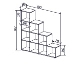 Shelving unit-pyramide DANA-5 Grafit