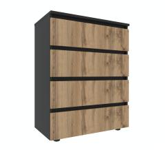 Chest of drawers STEVE 702*400*909 Black/Taho Oak