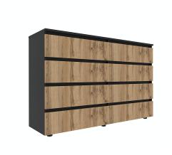 Chest of drawers STEVE 1400*400*909 Black/Taho Oak