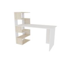 Computer desk ROBERT (left-side) White Alba Nymphea/Sonoma Oak