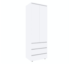 Wardrobe STEVE with shelves 700*500*2100 White Alba Nymphea