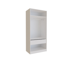Cabinet without doors for Hinged-door wardrobe BIG 900*550 (hanging rail/drawer) White Alba Nymphea
