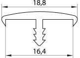 Flexible T-type profile for 16 mm board Alder (structural)19501 DC
