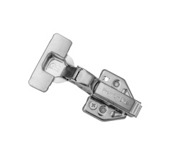 Insert hinge with 3D mounting plate Clip On Stainless Steel