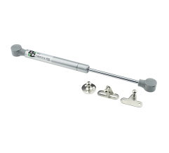 Gas spring for chipboard 80N down, oil, 3 fasteners, grey DC
