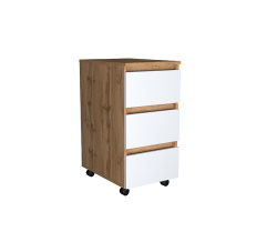 Office cabinet EMMA with casters Taho Oak/White Alba Nymphea