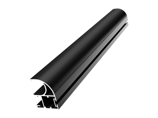 Профиль вертикальный открытый с пазом L-5,1м (вес-0,350/м) Чёрный Матовый ДС