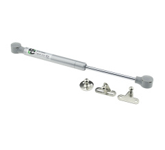 Gas spring for chipboard 80N convenient installation, 3 fasteners, grey DC
