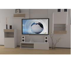 Wall unit LINA Sonoma Oak/White Alba Nymphea