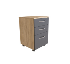 Office cabinet KIRA with casters Sonoma Oak/Grafit
