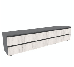 Cabinet STEVE 2100*400*480 Grafit/Craft Oak White