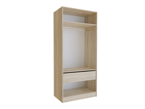Cabinet without doors for Hinged-door wardrobe BIG 900*550 (hanging rail/drawer) Sonoma Oak
