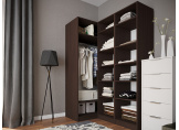 Cabinet without doors for Hinged-door wardrobe BIG 900*550 (hanging rail) Wenge Magic