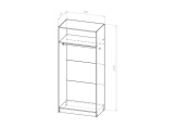 Cabinet without doors for Hinged-door wardrobe BIG 900*550 (hanging rail) Wenge Magic