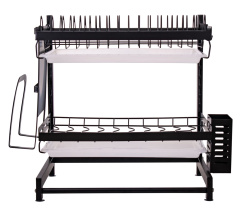 Kitchen 2-layers dryer-rack for dishes Black