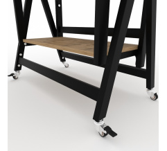 Castor wheels set for folding table mechanism