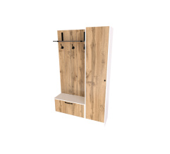 Entryway set AIDA White Alba Nymphea/Taho Oak (front panel PB)
